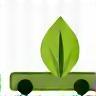 Eco-friendly leaf on car symbol