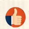 Thumbs-up satisfaction badge