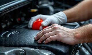 Technician performing safe engine cleaning service